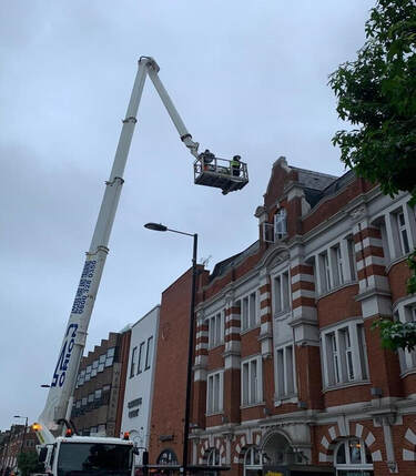 Hackney Council, Mare Street_project included multiple roof repairs_flag pole installation _water damage repairs