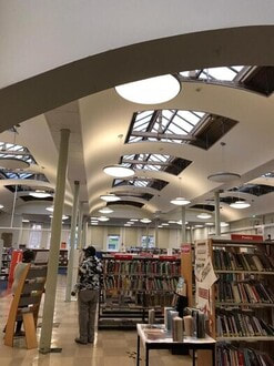 Installation of a new lighting system in stoke newington library_erection of new library flag pole_Holton Building Services